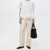 Ciel Scarf Layered Top &  Isle Luster Cotton Drawstring  Trousers