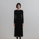 Black Stretch Maxi Long Sleeve Dress