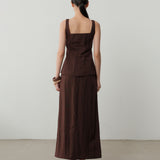 Sorelle Slim-Cut Vest & Selu Slit Maxi Skirt