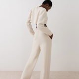 Cream Logo Cropped Tracksuit Set