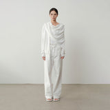 Nysa Layered Detachable Scarf Collar Knit Cardigan
