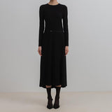 Black Stretch Maxi Long Sleeve Dress
