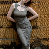 Green Cut-Out Tank Top