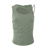 Green Cut-Out Tank Top