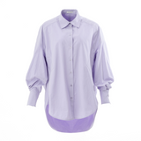 Lilac Oversized Cotton Shirt and Short Co-Ord Set