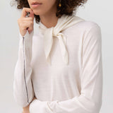 Crew-Neck Wool Top With Scarf