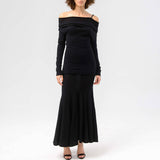 FLARED MAXI WOOL SKIRT