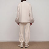 Rena Oversized Coat With Fox- Fur- Trimmed Cuffs