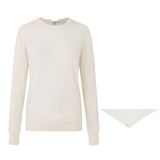 Crew-Neck Wool Top With Scarf
