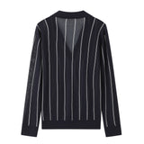 STRIPED WOOL POLO SWEATER