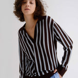 STRIPED WOOL POLO SWEATER