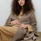 Jacquard Wool Belted Cape