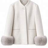 Rena Oversized Coat With Fox- Fur- Trimmed Cuffs