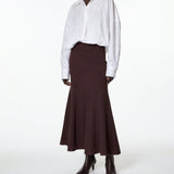 Isolde Drape Gathered Shirt & Thalia Flared Wool Skirt