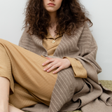 Jacquard Wool Belted Cape