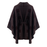Jacquard Wool Belted Cape