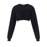 Black Logo Cropped Tracksuit Set