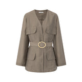 Olea Tencel-Linen Jacket &  Flared Skirt Set