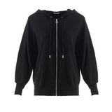 Black Wool Knit Zip-Up Hoodie Set