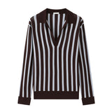 STRIPED WOOL POLO SWEATER