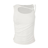 White Cut-Out Tank Top