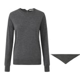 CREW-NECK WOOL TOP WITH SCARF