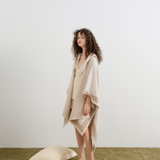 Hooded Collar Wool Cape