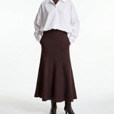 Isolde Drape Gathered Shirt & Thalia Flared Wool Skirt