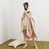 Hooded Collar Wool Cape