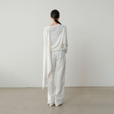 Nysa Layered Detachable Scarf Collar Knit Cardigan