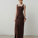 Sorelle Slim-Cut Vest & Selu Slit Maxi Skirt