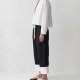Zerin Cropped Linen Shirt & Contrast Linen Drawstring Pants