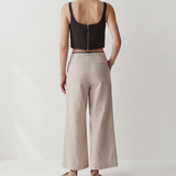 Evara Linen Crop Top & Linen Wrap Trousers