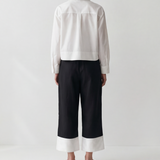 Zerin Cropped Linen Shirt & Contrast Linen Drawstring Pants