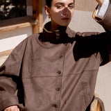 Nali Button-Up Suede Jacket
