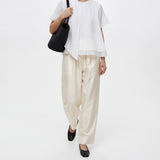 Ciel Scarf Layered Top &  Isle Luster Cotton Drawstring  Trousers