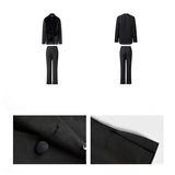 ESKA Detachable Scarf Blazer  & Slim Split-Hem Pants