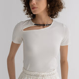 Gathered Stretch Jersey T-shirt