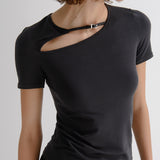 Gathered Stretch Jersey T-shirt