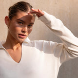 Silk And Cotton Polo Sweater
