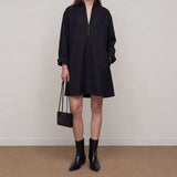 Lavi Leather-Trim Dress