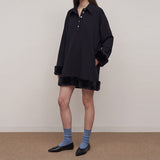 Naro Fur-Trim Polo Dress