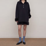 Naro Fur-Trim Polo Dress