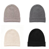 Ribbed Cuffed Cashmere Beanie
