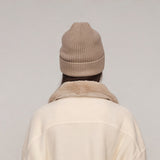 Ribbed Cuffed Cashmere Beanie