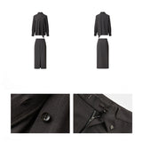 Tar Scarf Neck Top & Front Slit Skirt