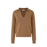 SILK AND COTTON POLO SWEATER