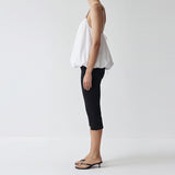 Veya Bubble Hem Open-Back Top & Slim Capri Pants