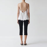 Veya Bubble Hem Open-Back Top & Slim Capri Pants