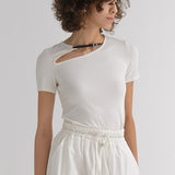 Gathered Stretch Jersey T-shirt
